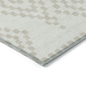 Homeroots 3' Artichoke Green Geometric Washable Indoor Outdoor Area Rug For Stylish Living Spaces & Patios 10' X 14' Polyester 592634