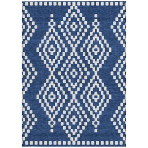 Homeroots 3' Artichoke Green Geometric Washable Indoor Outdoor Area Rug For Stylish Living Spaces & Patios 5' X 8' Polyester 592636