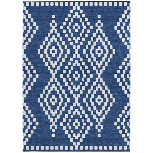 Homeroots 3' Artichoke Green Geometric Washable Indoor Outdoor Area Rug For Stylish Living Spaces & Patios 8' X 10' Polyester 592638