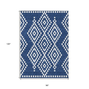 Homeroots 3' Artichoke Green Geometric Washable Indoor Outdoor Area Rug For Stylish Living Spaces & Patios 8' X 10' Polyester 592638