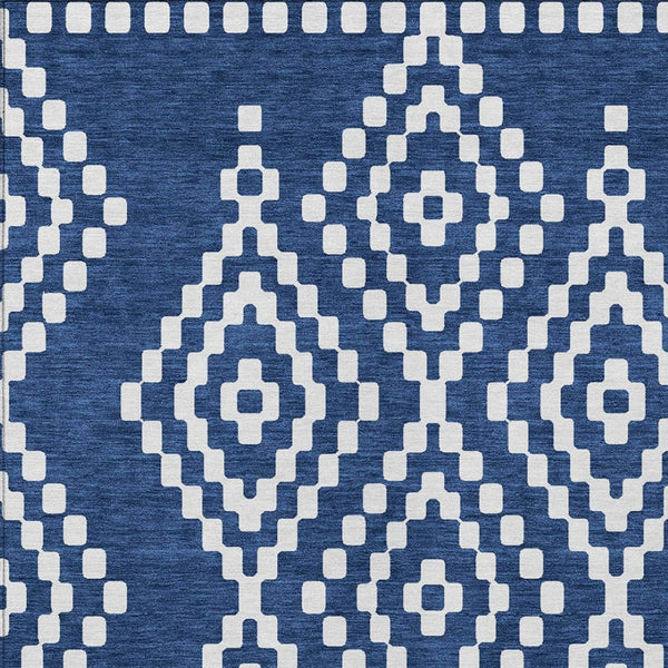 Homeroots 3' Artichoke Green Geometric Washable Indoor Outdoor Area Rug For Stylish Living Spaces & Patios 10' X 14' Polyester 592640