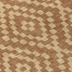 Homeroots 3' Artichoke Green Geometric Washable Indoor Outdoor Area Rug For Stylish Living Spaces & Patios 8' Round Polyester 592649