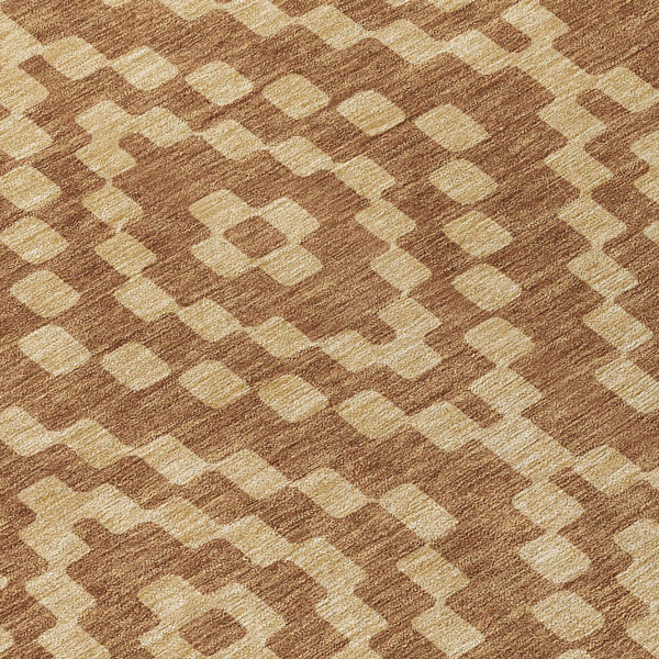 Homeroots 3' Artichoke Green Geometric Washable Indoor Outdoor Area Rug For Stylish Living Spaces & Patios 8' Round Polyester 592649