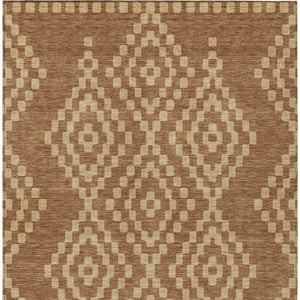 Homeroots 3' Artichoke Green Geometric Washable Indoor Outdoor Area Rug For Stylish Living Spaces & Patios 9' X 12' Polyester 592651