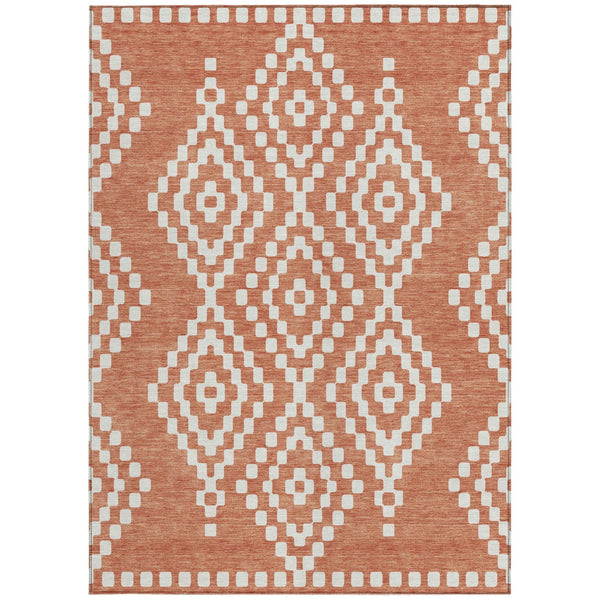Homeroots 3' Artichoke Green Geometric Washable Indoor Outdoor Area Rug For Stylish Living Spaces & Patios 3' X 5' Polyester 592653