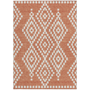 Homeroots 3' Artichoke Green Geometric Washable Indoor Outdoor Area Rug For Stylish Living Spaces & Patios 5' X 8' Polyester 592654