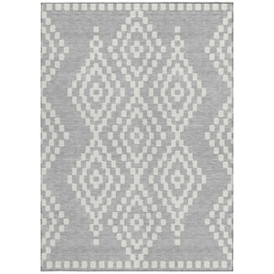 Homeroots 3' Artichoke Green Geometric Washable Indoor Outdoor Area Rug For Stylish Living Spaces & Patios 9' X 12' Polyester 592663