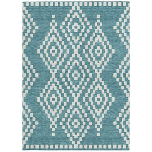 Homeroots 3' Artichoke Green Geometric Washable Indoor Outdoor Area Rug For Stylish Living Spaces & Patios 9' X 12' Polyester 592669