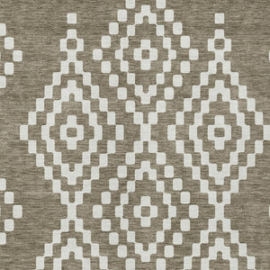 Homeroots 3' Artichoke Green Geometric Washable Indoor Outdoor Area Rug For Stylish Living Spaces & Patios 9' X 12' Polyester 592675