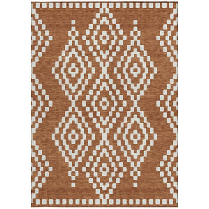 Homeroots 3' Artichoke Green Geometric Washable Indoor Outdoor Area Rug For Stylish Living Spaces & Patios 5' X 8' Polyester 592678