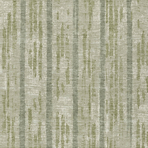 Homeroots 3' Artichoke Green Gray Ivory Striped Washable Area Rug For Indoor Outdoor Use, Durable & Stylish 5' X 8' Polyester 592684