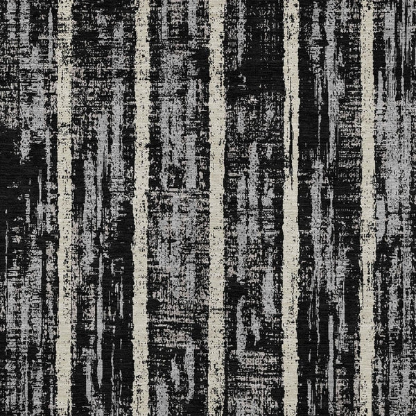 Homeroots 3' Artichoke Green Gray Ivory Striped Washable Area Rug For Indoor Outdoor Use, Durable & Stylish 9' X 12' Polyester 592693