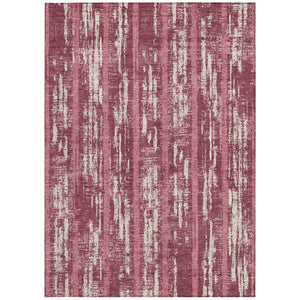 Homeroots 3' Artichoke Green Gray Ivory Striped Washable Area Rug For Indoor Outdoor Use, Durable & Stylish 5' X 8' Polyester 592696