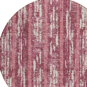 Homeroots 3' Artichoke Green Gray Ivory Striped Washable Area Rug For Indoor Outdoor Use, Durable & Stylish 8' Round Polyester 592697