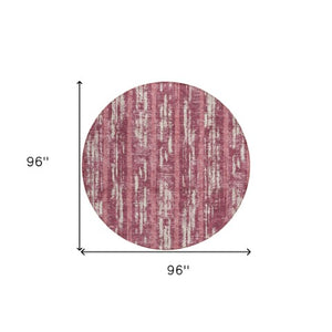 Homeroots 3' Artichoke Green Gray Ivory Striped Washable Area Rug For Indoor Outdoor Use, Durable & Stylish 8' Round Polyester 592697