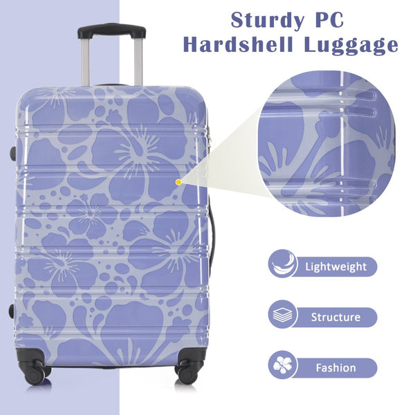 English Elm Hardshell Polycarbonate Luggage Set Three Piece Tsa Lock Spinner Travel Suitcases Blue N732P306618C