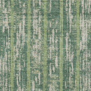 Homeroots 3' Artichoke Green Gray Ivory Striped Washable Area Rug For Indoor Outdoor Use, Durable & Stylish 3' X 5' Polyester 592713