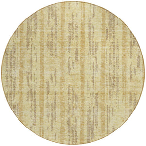 Homeroots 3' Artichoke Green Gray Ivory Striped Washable Area Rug For Indoor Outdoor Use, Durable & Stylish 8' Round Polyester 592721