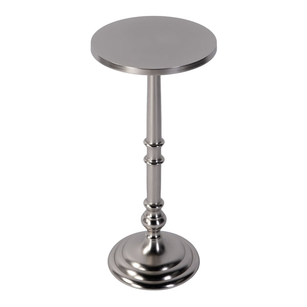 Butler Specialty Butler Garland 10" Round All-metal Pedestal End Table – Sleek, Stylish, And Ideal For Small Spaces Silver Aluminum 5927220-butler
