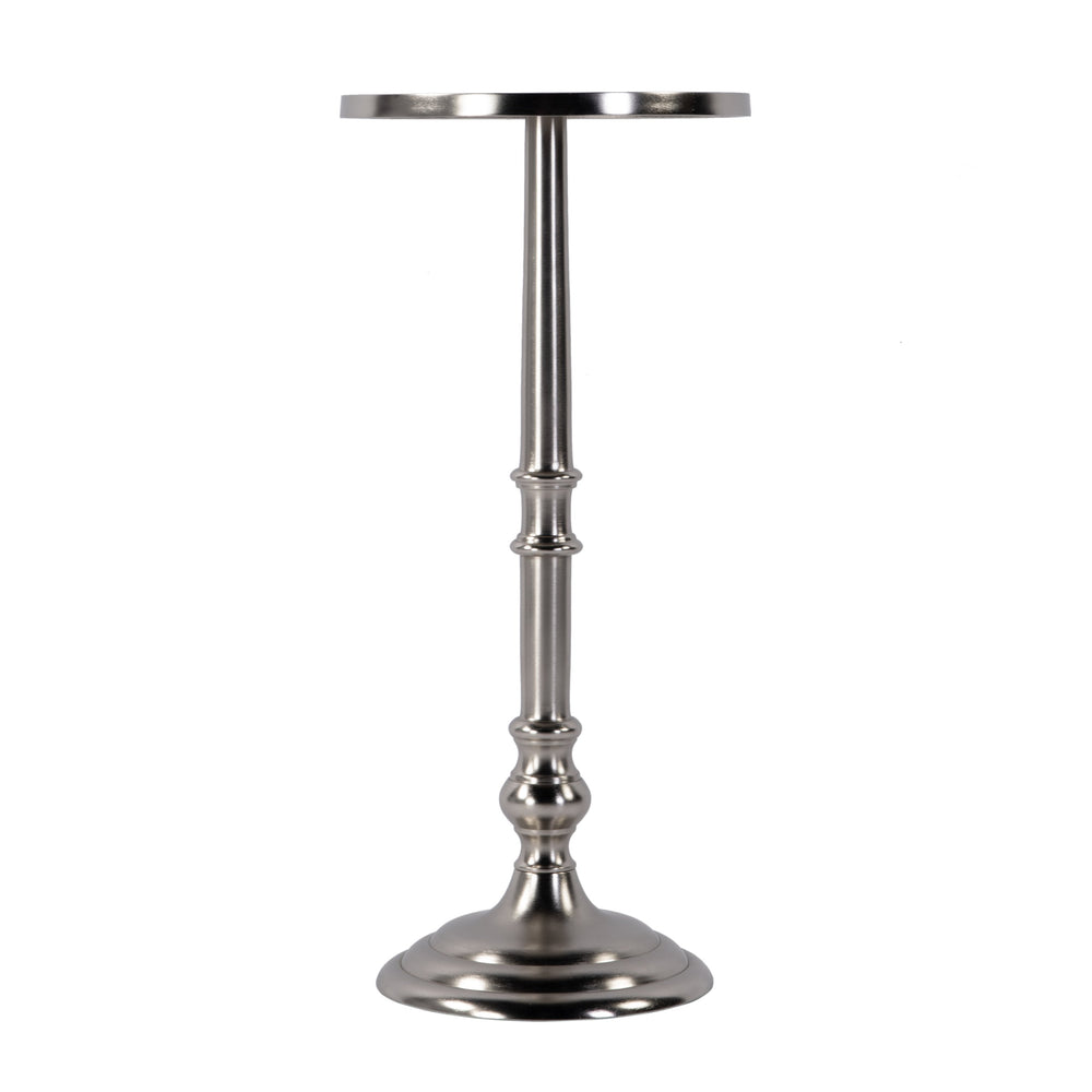 Butler Specialty Butler Garland 10" Round All-metal Pedestal End Table – Sleek, Stylish, And Ideal For Small Spaces Silver Aluminum 5927220-butler