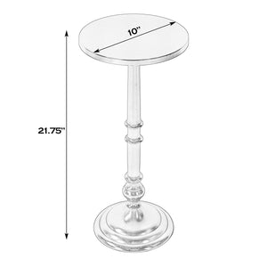 Butler Specialty Butler Garland 10" Round All-metal Pedestal End Table – Sleek, Stylish, And Ideal For Small Spaces Silver Aluminum 5927220-butler
