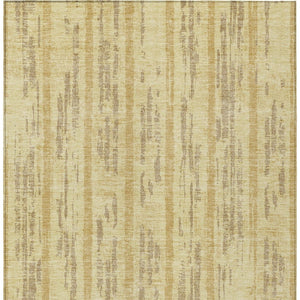 Homeroots 3' Artichoke Green Gray Ivory Striped Washable Area Rug For Indoor Outdoor Use, Durable & Stylish 9' X 12' Polyester 592723