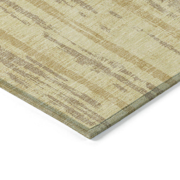 Homeroots 3' Artichoke Green Gray Ivory Striped Washable Area Rug For Indoor Outdoor Use, Durable & Stylish 10' X 14' Polyester 592724