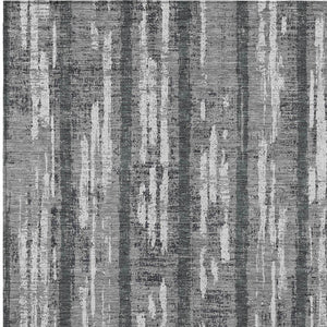 Homeroots 3' Artichoke Green Gray Ivory Striped Washable Area Rug For Indoor Outdoor Use, Durable & Stylish 10' X 14' Polyester 592730