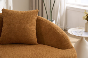 English Elm Ly-049s Curved Chenille Loveseat with Boneless Frame for Modern Living Spaces Orange W2231P402439