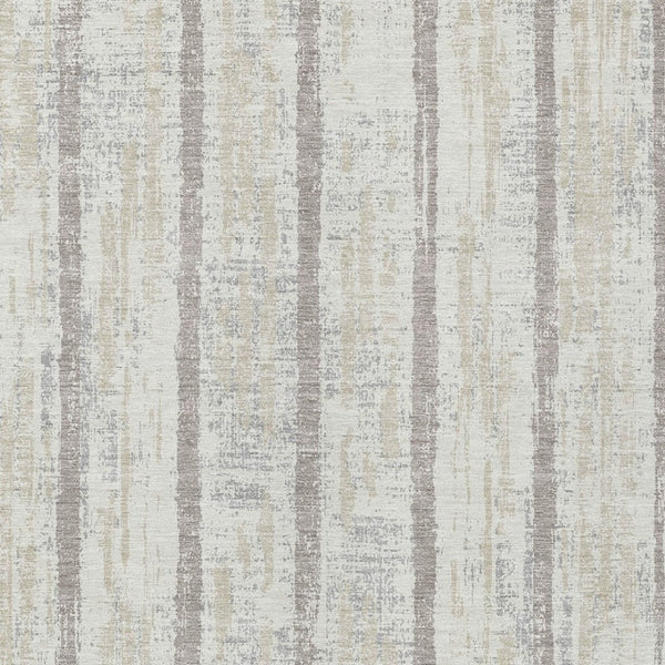 Homeroots 3' Artichoke Green Gray Ivory Striped Washable Area Rug For Indoor Outdoor Use, Durable & Stylish 9' X 12' Polyester 592735