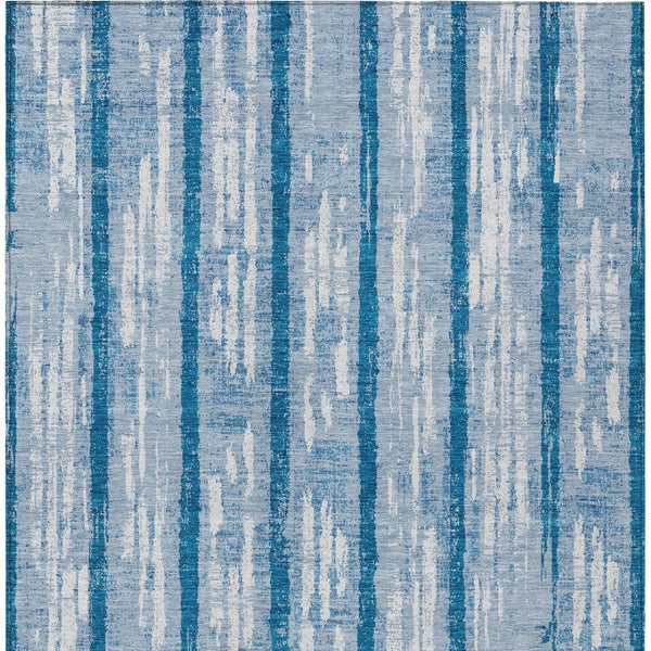 Homeroots 3' Artichoke Green Gray Ivory Striped Washable Area Rug For Indoor Outdoor Use, Durable & Stylish 8' X 10' Polyester 592740