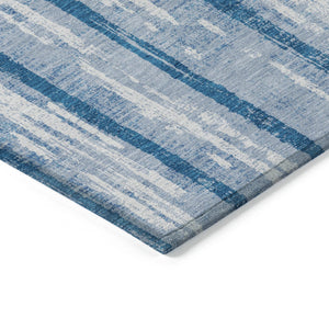 Homeroots 3' Artichoke Green Gray Ivory Striped Washable Area Rug For Indoor Outdoor Use, Durable & Stylish 8' X 10' Polyester 592740