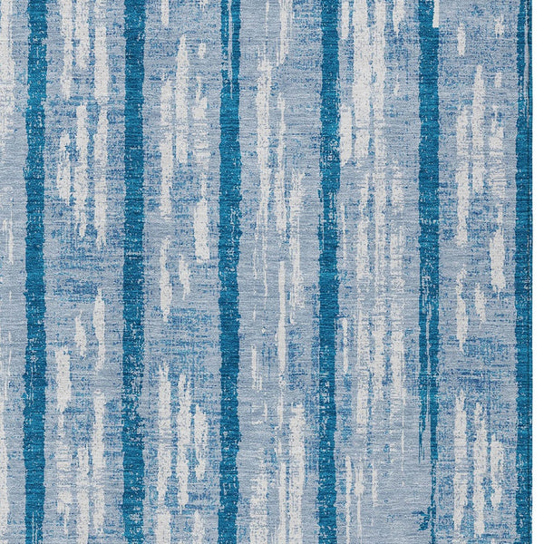 Homeroots 3' Artichoke Green Gray Ivory Striped Washable Area Rug For Indoor Outdoor Use, Durable & Stylish 9' X 12' Polyester 592741