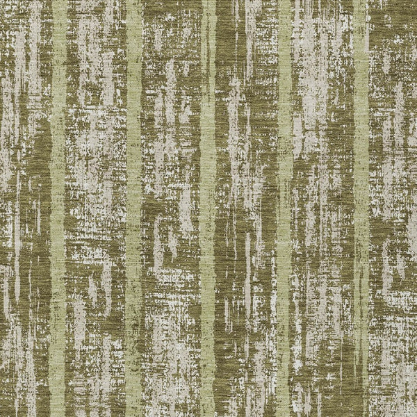 Homeroots 3' Artichoke Green Gray Ivory Striped Washable Area Rug For Indoor Outdoor Use, Durable & Stylish 8' X 10' Polyester 592746