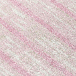 Homeroots 3' Artichoke Green Gray Ivory Striped Washable Area Rug For Indoor Outdoor Use, Durable & Stylish 8' Round Polyester 592751