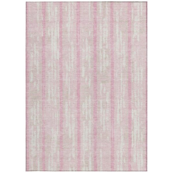 Homeroots 3' Artichoke Green Gray Ivory Striped Washable Area Rug For Indoor Outdoor Use, Durable & Stylish 8' X 10' Polyester 592752