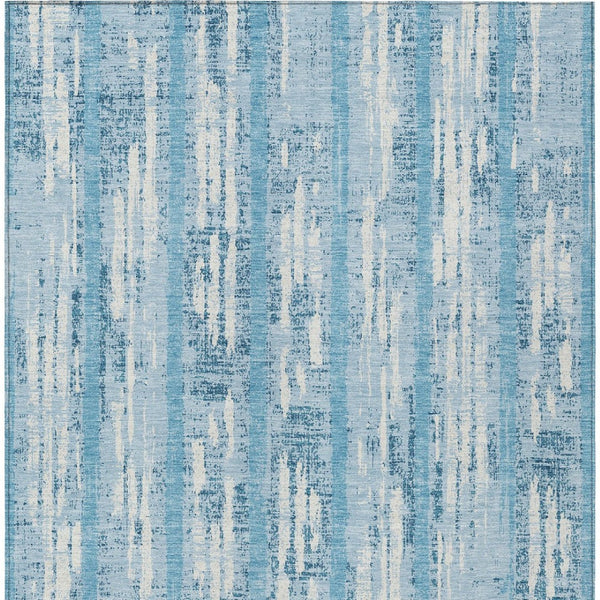 Homeroots 3' Artichoke Green Gray Ivory Striped Washable Area Rug For Indoor Outdoor Use, Durable & Stylish 9' X 12' Polyester 592765