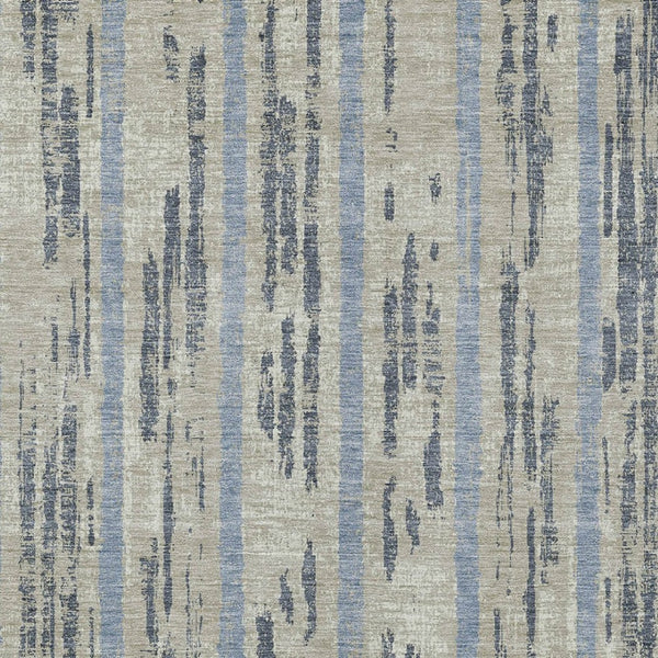 Homeroots 3' Artichoke Green Gray Ivory Striped Washable Area Rug For Indoor Outdoor Use, Durable & Stylish 5' X 8' Polyester 592768