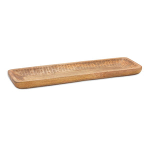 HomeRoots Set of Two Brown Mango Trinket Trays – Rustic Wood Organizers for Jewelry, Candles & Decor 592780