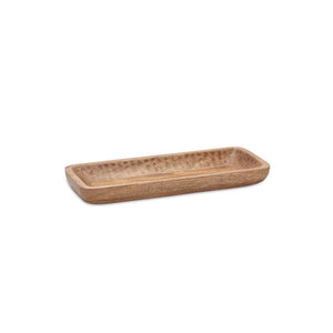 HomeRoots Set of Two Brown Mango Trinket Trays – Rustic Wood Organizers for Jewelry, Candles & Decor 592780
