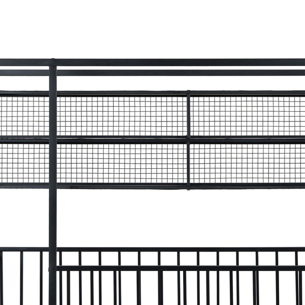HomeRoots Black Metal Twin House Bed - Stylish Minimalist Design, Durable Frame & Easy Assembly for Kids’ Rooms 592785