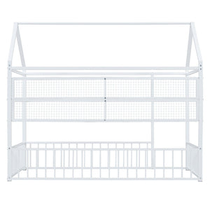 HomeRoots White Metal Twin House Bed Frame - Modern Minimalist Design, Durable Support, Easy Assembly for Kids' Rooms 592787