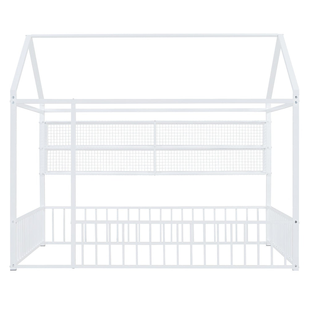 HomeRoots White Metal Full Bed Frame - Modern, Durable, Easy Assembly Design for a Cozy Sleep Space Today! 592790