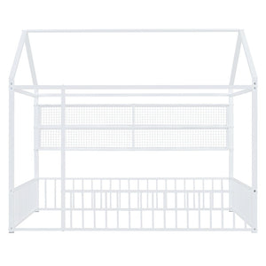 HomeRoots White Metal Full Bed Frame - Modern, Durable, Easy Assembly Design for a Cozy Sleep Space Today! 592790