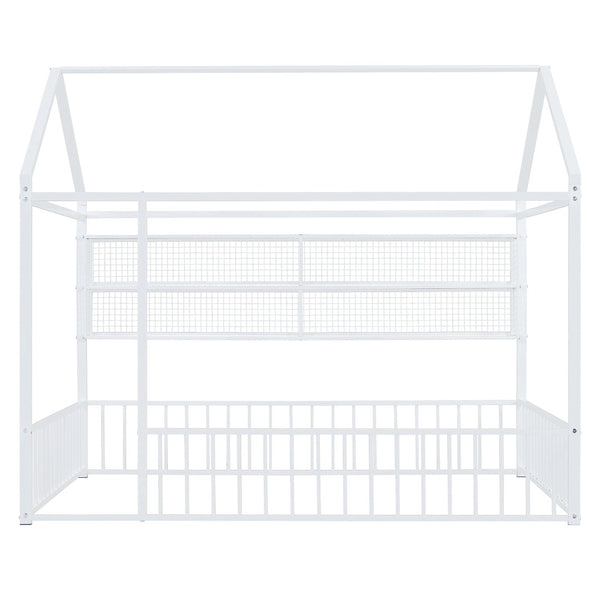 HomeRoots White Metal Full Bed Frame - Modern, Durable, Easy Assembly Design for a Cozy Sleep Space Today! 592790