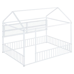 HomeRoots White Metal Full Bed Frame - Modern, Durable, Easy Assembly Design for a Cozy Sleep Space Today! 592790