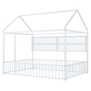 HomeRoots White Metal Full Bed Frame - Modern, Durable, Easy Assembly Design for a Cozy Sleep Space Today! 592790