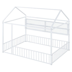 HomeRoots White Metal Full Bed Frame - Modern, Durable, Easy Assembly Design for a Cozy Sleep Space Today! 592790