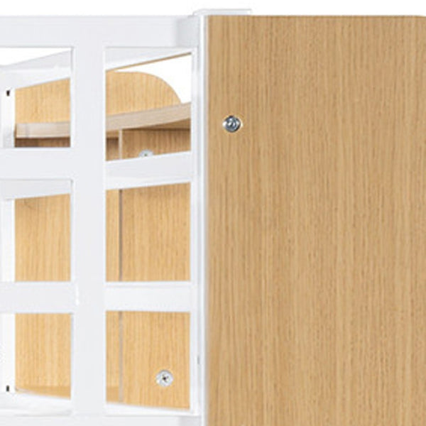 HomeRoots White Full Over Full Bunk Bed with Smart Storage & Clean Lines for Stylish Kids' Rooms 592798