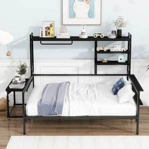 HomeRoots Black Metal Full Day Bed - Stylish, Durable Frame for Versatile Seating & Sleeping in Any Space 592805